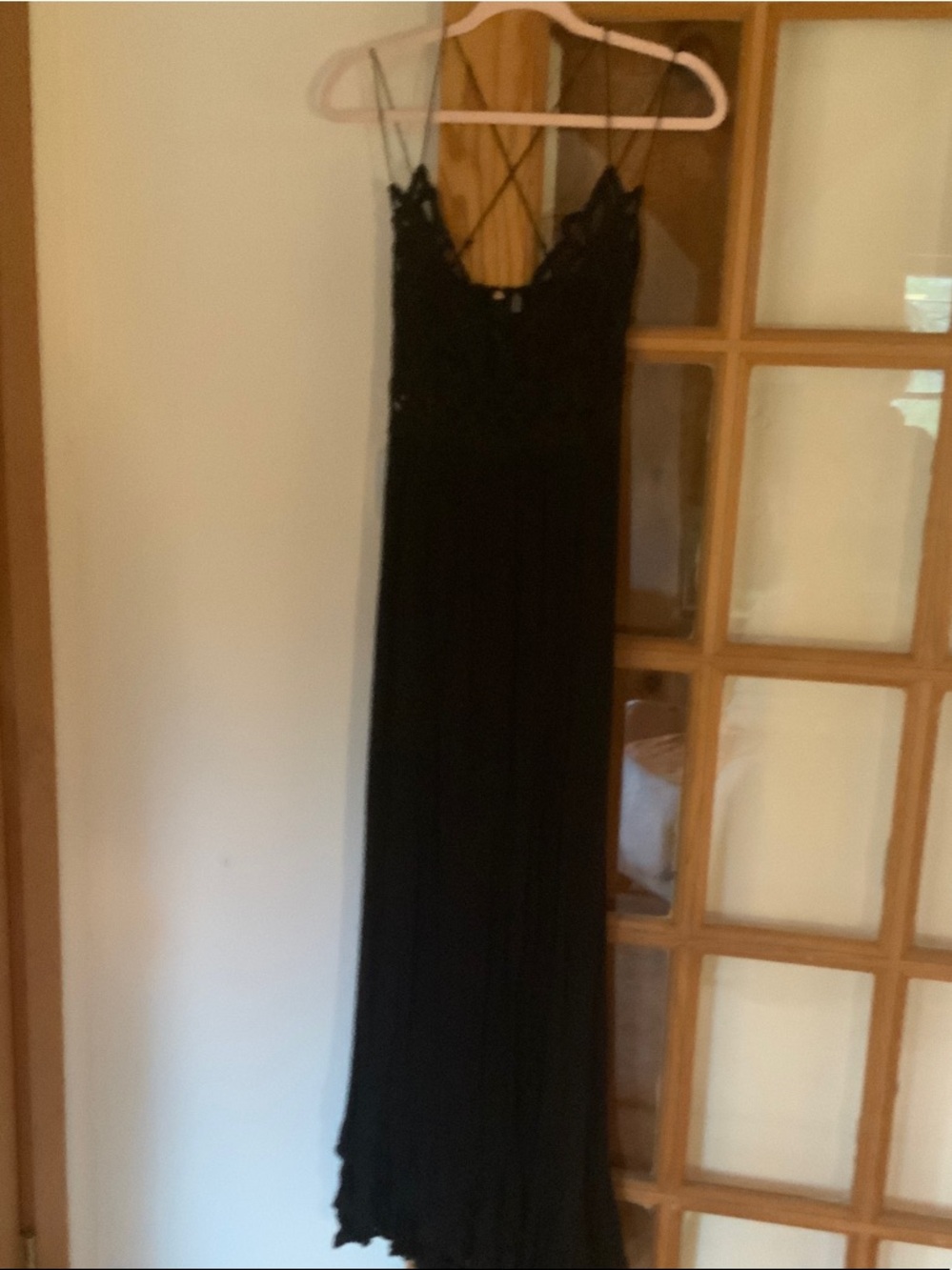 Free People Black Adella Maxi Dress with Crisscross Straps